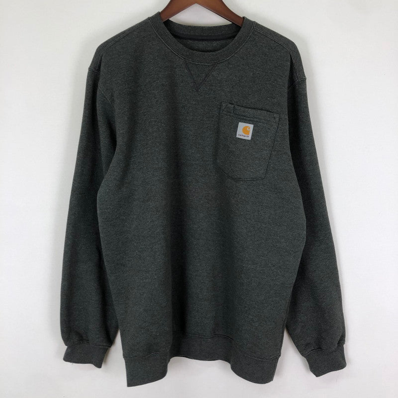 【中古品】【メンズ】 Carhartt カーハート CREWNECK POCKET SWEATSHIRT 103852 026 クルーネック ポケット スウェット シャツ トップス トレーナー 145-251126-ks-22-tei サイズ：M カラー：グレー 万代Net店