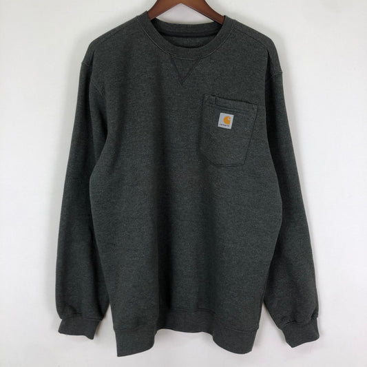 【中古品】【メンズ】 Carhartt カーハート CREWNECK POCKET SWEATSHIRT 103852 026 クルーネック ポケット スウェット シャツ トップス トレーナー 145-251126-ks-22-tei サイズ：M カラー：グレー 万代Net店