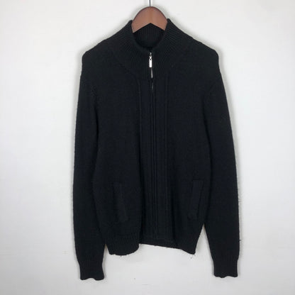 【中古品】【メンズ】 theory セオリー WOOL DRIVERS ZIP UP KNIT 544708 ウール ドライバーズ ジップアップ ニット 長袖 トップス 147-251106-ks-20-tei サイズ：40 カラー：ブラック 万代Net店