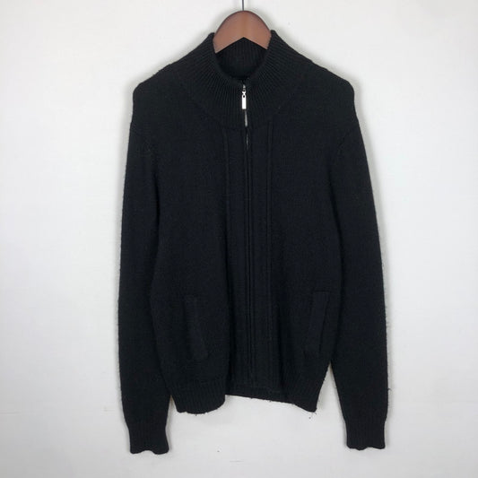 【中古品】【メンズ】 theory セオリー WOOL DRIVERS ZIP UP KNIT 544708 ウール ドライバーズ ジップアップ ニット 長袖 トップス 147-251106-ks-20-tei サイズ：40 カラー：ブラック 万代Net店
