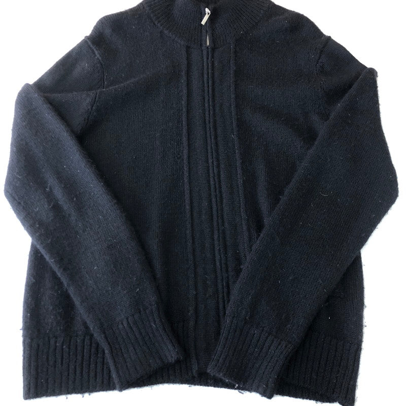 【中古品】【メンズ】 theory セオリー WOOL DRIVERS ZIP UP KNIT 544708 ウール ドライバーズ ジップアップ ニット 長袖 トップス 147-251106-ks-20-tei サイズ：40 カラー：ブラック 万代Net店