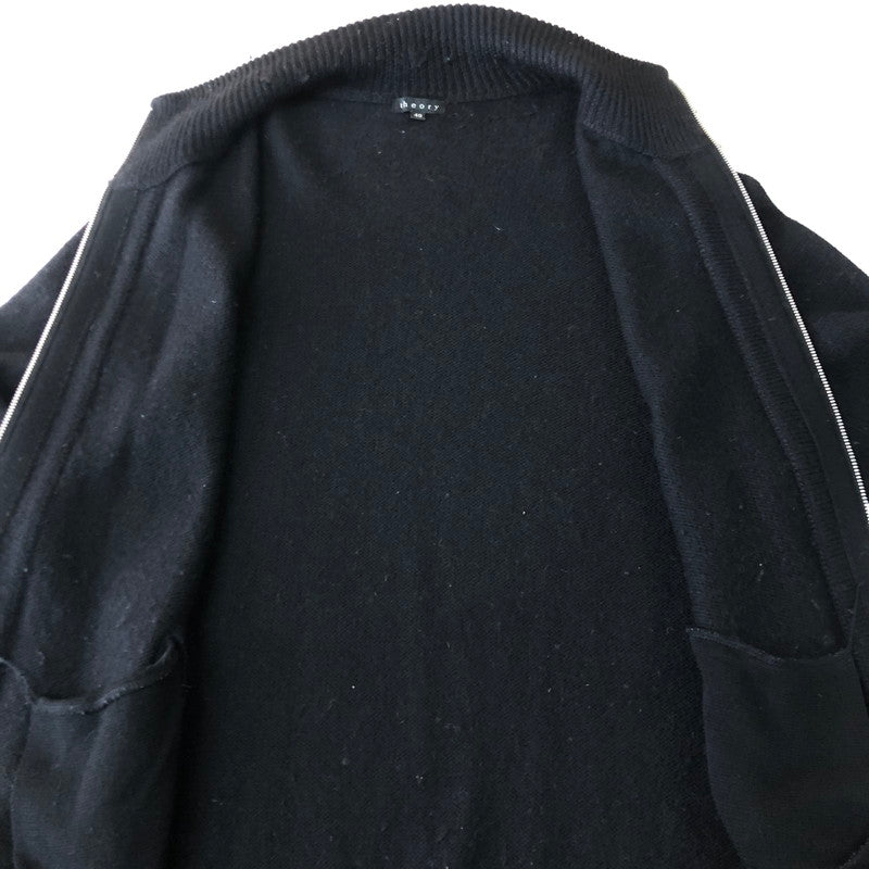 【中古品】【メンズ】 theory セオリー WOOL DRIVERS ZIP UP KNIT 544708 ウール ドライバーズ ジップアップ ニット 長袖 トップス 147-251106-ks-20-tei サイズ：40 カラー：ブラック 万代Net店