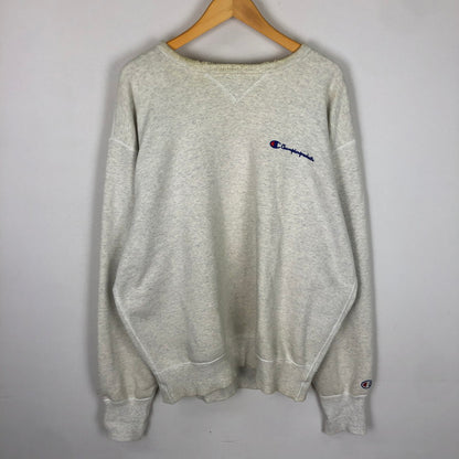 【現状渡し品】【メンズ】 Champion チャンピオン 80's L/S LOGO SWEAT VINTAGE CS1102 80年代 ロングスリーブ ロゴ スウェット 長袖 トップス トレーナー 145-251106-ks-18-tei サイズ：X0 カラー：ホワイト 万代Net店