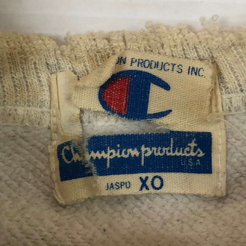 【現状渡し品】【メンズ】 Champion チャンピオン 80's L/S LOGO SWEAT VINTAGE CS1102 80年代 ロングスリーブ ロゴ スウェット 長袖 トップス トレーナー 145-251106-ks-18-tei サイズ：X0 カラー：ホワイト 万代Net店