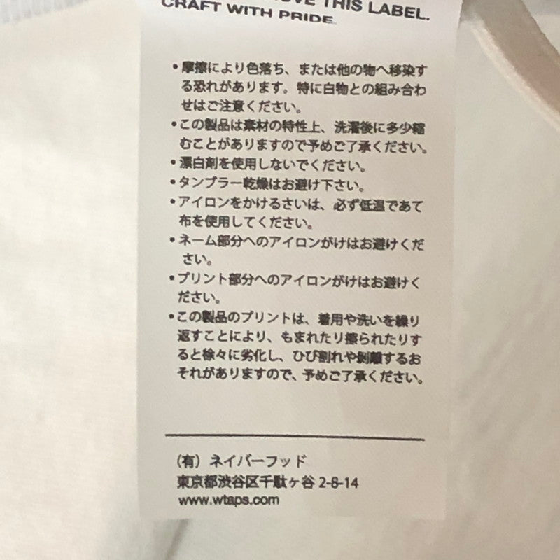 【中古品】【メンズ】 WTAPS ダブルタップス 25SS 251MV/SS/Cotton 251ATDT-STM01S 251MV ショートスリーブ コットン Ｔシャツ 半袖 トップス 142-251106-ks-01-tei サイズ：04 カラー：ホワイト 万代Net店