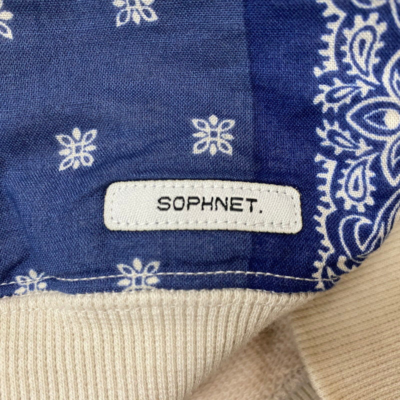 【現状渡し品】【メンズ】 SOPHNET. ソフネット BANDANA PATCH HOODIE SOPH-202064 バンダナ パッチ フーディー トップス プルーオーバーパーカー 142-260716-ss-03-tei サイズ：M カラー：アイボリー 万代Net店