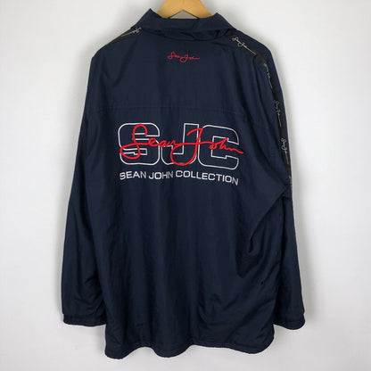 【中古品】【メンズ】 Sean John ショーンジョン BACK EMBROIDERED NYLON JACKET ビック エンブロイダリー ナイロンジャケット ライトアウター 刺繍 142-251110-yy-11-tei サイズ：不明 カラー：ネイビー 万代Net店