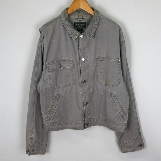 【現状渡し品】【メンズ】 POLO COUNTRY RALPH LAUREN ポロカントリー ラルフローレン 90's COTTON JACKET 90年代 コットン ジャケット ライトアウター 147-251109-ks-14-tei サイズ：L カラー：グレー 万代Net店
