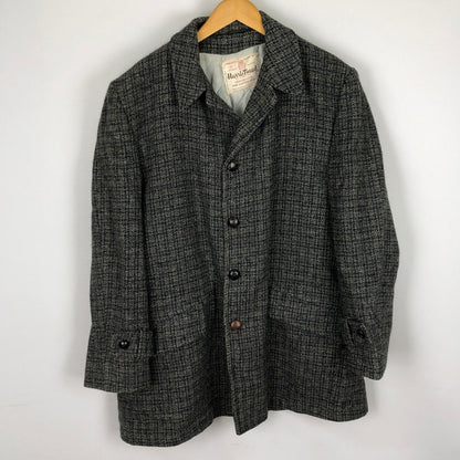 【現状渡し品】【メンズ】 HARRIS TWEED ハリスツイード 70's HERRINGBONE WOOL COAT VINTAGE 70年代 ヘリンボーン ウール コート ライトアウター 145-251109-ks-13-tei サイズ：表記サイズなし カラー：グレー 万代Net店