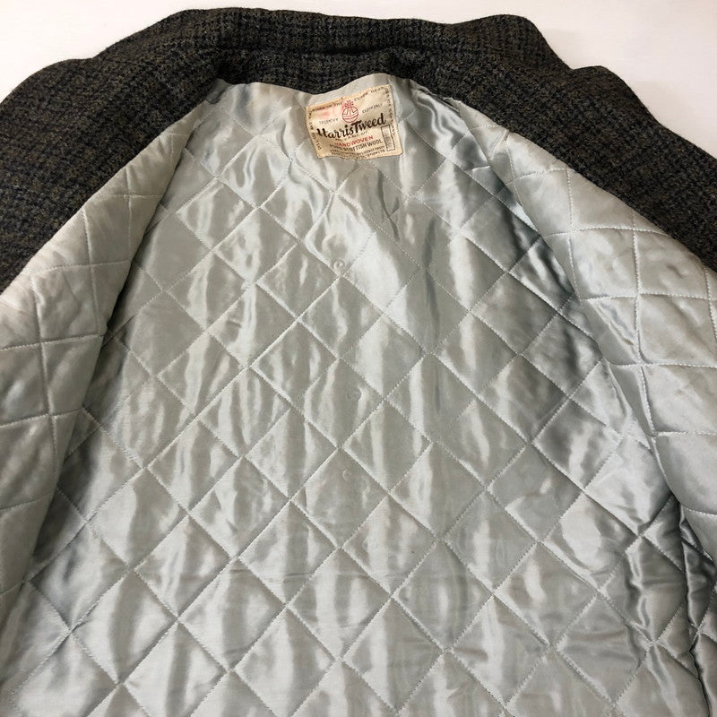【現状渡し品】【メンズ】 HARRIS TWEED ハリスツイード 70's HERRINGBONE WOOL COAT VINTAGE 70年代 ヘリンボーン ウール コート ライトアウター 145-251109-ks-13-tei サイズ：表記サイズなし カラー：グレー 万代Net店