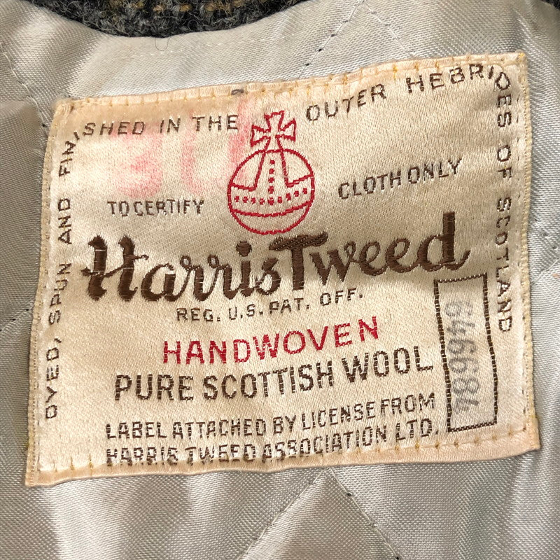 【現状渡し品】【メンズ】 HARRIS TWEED ハリスツイード 70's HERRINGBONE WOOL COAT VINTAGE 70年代 ヘリンボーン ウール コート ライトアウター 145-251109-ks-13-tei サイズ：表記サイズなし カラー：グレー 万代Net店