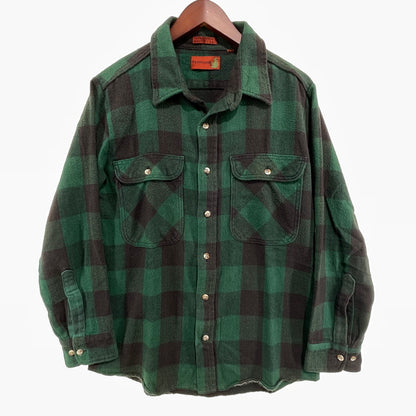 【中古品】【メンズ】 90'S ブロックチェック ネルシャツ FIELDMASTER CHECK LS SHIRT ヴィンテージ 145-260818-nm-83-tei サイズ：不明 カラー：グリーン 万代Net店