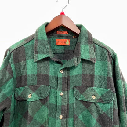 【中古品】【メンズ】 90'S ブロックチェック ネルシャツ FIELDMASTER CHECK LS SHIRT ヴィンテージ 145-260818-nm-83-tei サイズ：不明 カラー：グリーン 万代Net店