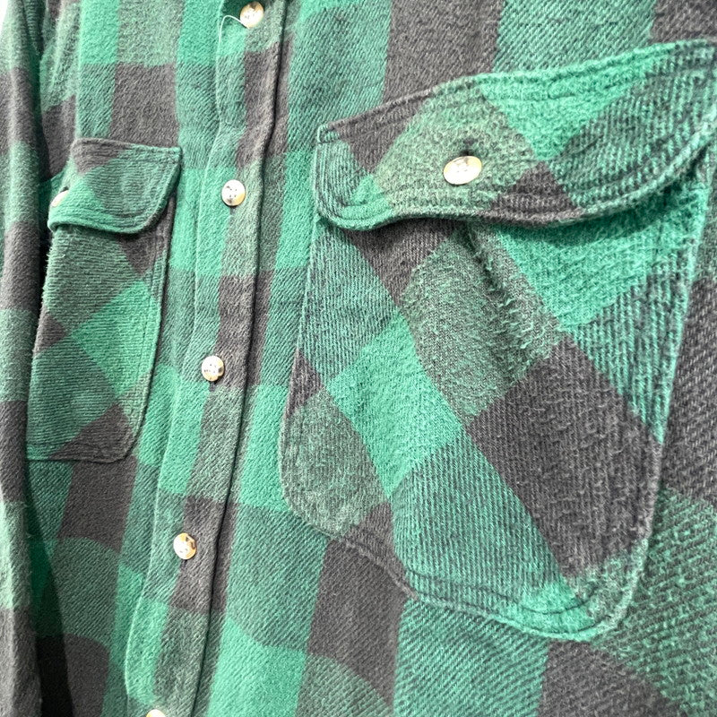 【中古品】【メンズ】 90'S ブロックチェック ネルシャツ FIELDMASTER CHECK LS SHIRT ヴィンテージ 145-260818-nm-83-tei サイズ：不明 カラー：グリーン 万代Net店