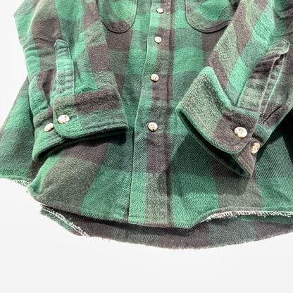 【中古品】【メンズ】 90'S ブロックチェック ネルシャツ FIELDMASTER CHECK LS SHIRT ヴィンテージ 145-260818-nm-83-tei サイズ：不明 カラー：グリーン 万代Net店