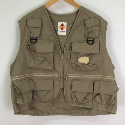 【現状渡し品】【メンズ】 Columbia コロンビア 80's FISHING VEST VINTAGE 80年代 フィッシング ベスト ライトアウター ヴィンテージ 144-251127-ts-13-tei サイズ：不明 カラー：ベージュ 万代Net店