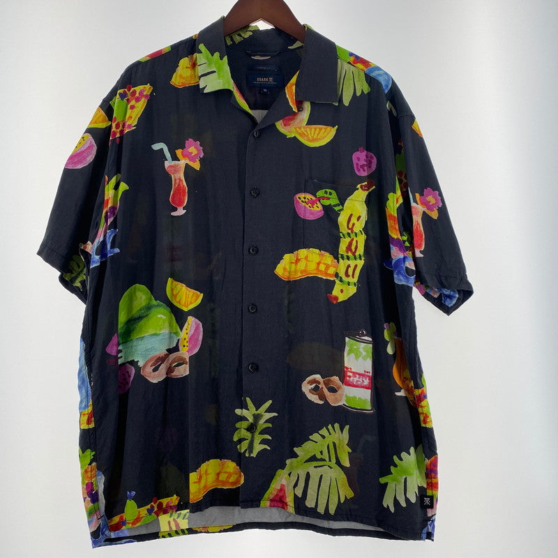 【中古品】【メンズ】 ROARK REVIVAL ロアーク リバイバル GONZO TAHITI TREAT WOVEN COMFORT FIT S/S SHIRT ゴンゾー タヒチ トリート ウーブンコンフォートフィット ショートスリーブシャツ 半袖トップス 141-260704-ss-02-tei サイズ：XL カラー：ブラック 万代Net店