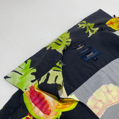 【中古品】【メンズ】 ROARK REVIVAL ロアーク リバイバル GONZO TAHITI TREAT WOVEN COMFORT FIT S/S SHIRT ゴンゾー タヒチ トリート ウーブンコンフォートフィット ショートスリーブシャツ 半袖トップス 141-260704-ss-02-tei サイズ：XL カラー：ブラック 万代Net店