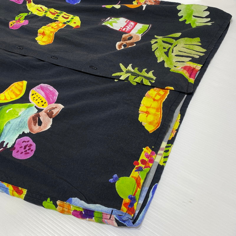 【中古品】【メンズ】 ROARK REVIVAL ロアーク リバイバル GONZO TAHITI TREAT WOVEN COMFORT FIT S/S SHIRT ゴンゾー タヒチ トリート ウーブンコンフォートフィット ショートスリーブシャツ 半袖トップス 141-260704-ss-02-tei サイズ：XL カラー：ブラック 万代Net店