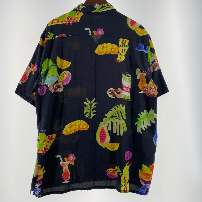 【中古品】【メンズ】 ROARK REVIVAL ロアーク リバイバル GONZO TAHITI TREAT WOVEN COMFORT FIT S/S SHIRT ゴンゾー タヒチ トリート ウーブンコンフォートフィット ショートスリーブシャツ 半袖トップス 141-260704-ss-02-tei サイズ：XL カラー：ブラック 万代Net店