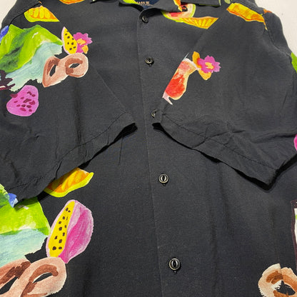 【中古品】【メンズ】 ROARK REVIVAL ロアーク リバイバル GONZO TAHITI TREAT WOVEN COMFORT FIT S/S SHIRT ゴンゾー タヒチ トリート ウーブンコンフォートフィット ショートスリーブシャツ 半袖トップス 141-260704-ss-02-tei サイズ：XL カラー：ブラック 万代Net店