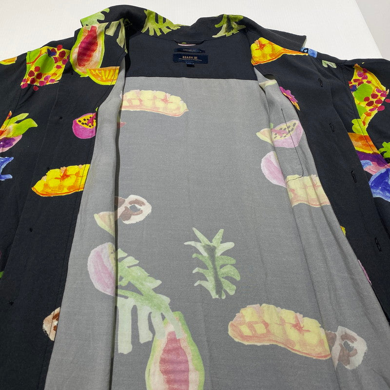 【中古品】【メンズ】 ROARK REVIVAL ロアーク リバイバル GONZO TAHITI TREAT WOVEN COMFORT FIT S/S SHIRT ゴンゾー タヒチ トリート ウーブンコンフォートフィット ショートスリーブシャツ 半袖トップス 141-260704-ss-02-tei サイズ：XL カラー：ブラック 万代Net店