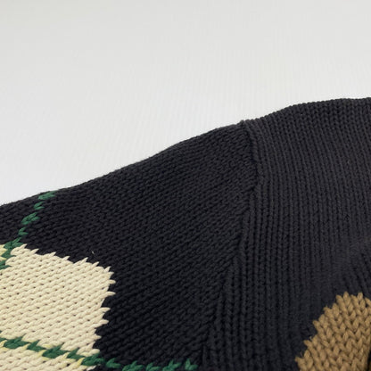 【現状渡し品】【メンズ】 POLO RALPH LAUREN ポロ ラルフ ローレン 90's ARGYLE CREW KNIT 90年代 アーガイル クルー ニット 長袖 トップス 147-260805-sa-14-tei サイズ：M/※シミ汚れあり カラー：ブラック 万代Net店