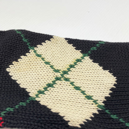 【現状渡し品】【メンズ】 POLO RALPH LAUREN ポロ ラルフ ローレン 90's ARGYLE CREW KNIT 90年代 アーガイル クルー ニット 長袖 トップス 147-260805-sa-14-tei サイズ：M/※シミ汚れあり カラー：ブラック 万代Net店