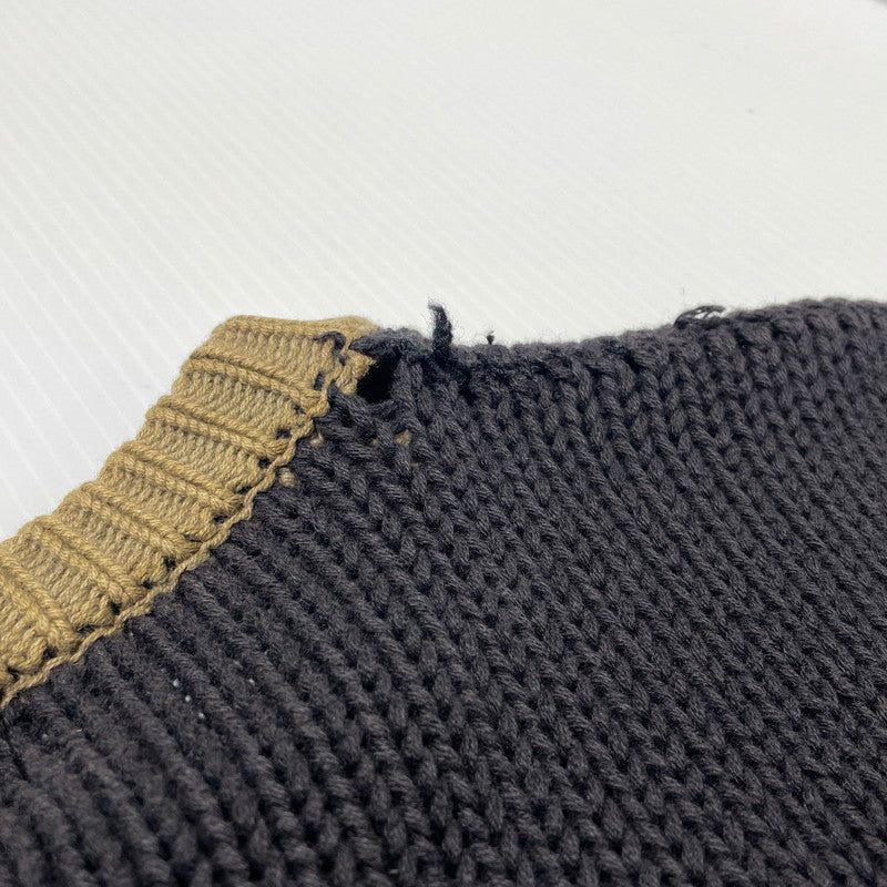 【現状渡し品】【メンズ】 POLO RALPH LAUREN ポロ ラルフ ローレン 90's ARGYLE CREW KNIT 90年代 アーガイル クルー ニット 長袖 トップス 147-260805-sa-14-tei サイズ：M/※シミ汚れあり カラー：ブラック 万代Net店