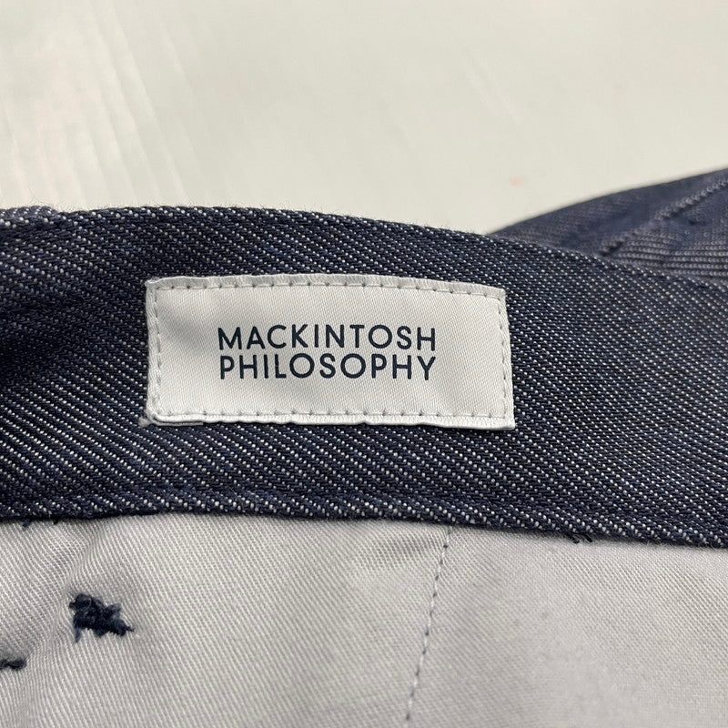 【中古品】【メンズ】 MACKINTOSH PHILOSOPHY マッキントッシュフィロソフィー PEACH SKIN TROUSERS H1R68-235-288 ピーチスキン トラウザー パンツ ボトムス 152-260623-yo-16-tei サイズ：40 カラー：ネイビー 万代Net店