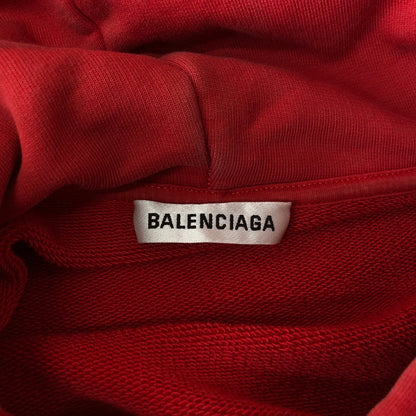 【中古品】【メンズ】 BALENCIAGA バレンシアガ 20AW BACK LOGO MEDIUM FIT HOODIE バックロゴ ミディアム フィット フーディ 長袖 トップス プルオーバー パーカー 141-251114-yo-04-tei サイズ：S カラー：レッド 万代Net店