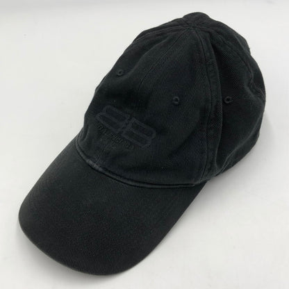 【中古品】【メンズ】 BALENCIAGA バレンシアガ 22AW BB LOGO CAP BB ロゴ キャップ 帽子 ロゴ刺繍 ヴィンテージ加工 183-251116-yy-09-tei サイズ：L カラー：ブラック 万代Net店