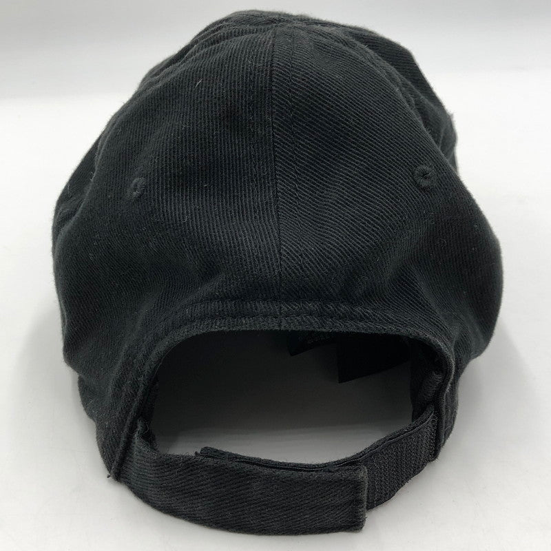 【中古品】【メンズ】 BALENCIAGA バレンシアガ 22AW BB LOGO CAP BB ロゴ キャップ 帽子 ロゴ刺繍 ヴィンテージ加工 183-251116-yy-09-tei サイズ：L カラー：ブラック 万代Net店
