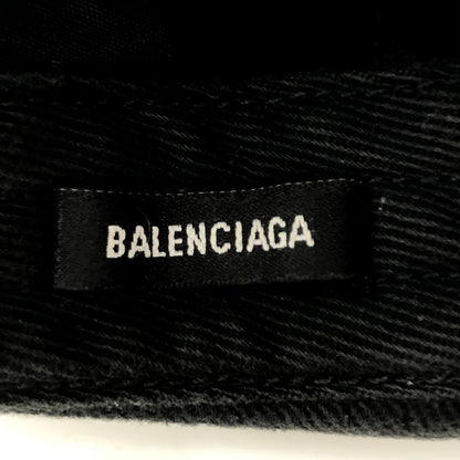 【中古品】【メンズ】 BALENCIAGA バレンシアガ 22AW BB LOGO CAP BB ロゴ キャップ 帽子 ロゴ刺繍 ヴィンテージ加工 183-251116-yy-09-tei サイズ：L カラー：ブラック 万代Net店