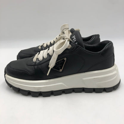 【中古品】【レディース】 PRADA プラダ プラックス01 レザー スニーカー 1E804M スニーカー 靴 182-251116-yy-07-tei サイズ：34 1/2 カラー：ブラック 万代Net店
