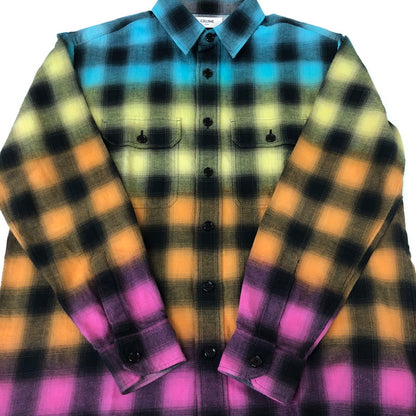【中古品】【メンズ】 CELINE セリーヌ 23SS LOOSE TRAPPER CHECK SHIRT 2C574952T ルーズ トラッパー チェック シャツ 長袖 トップス 140-251112-ks-05-fuz サイズ：37 カラー：マルチカラー 万代Net店
