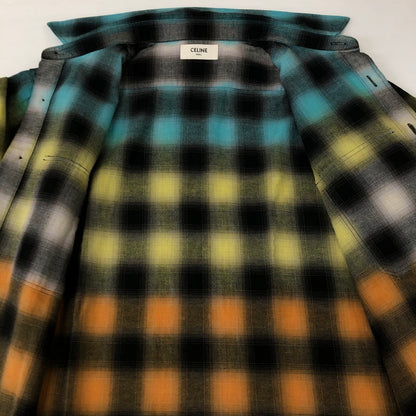 【中古品】【メンズ】 CELINE セリーヌ 23SS LOOSE TRAPPER CHECK SHIRT 2C574952T ルーズ トラッパー チェック シャツ 長袖 トップス 140-251112-ks-05-fuz サイズ：37 カラー：マルチカラー 万代Net店
