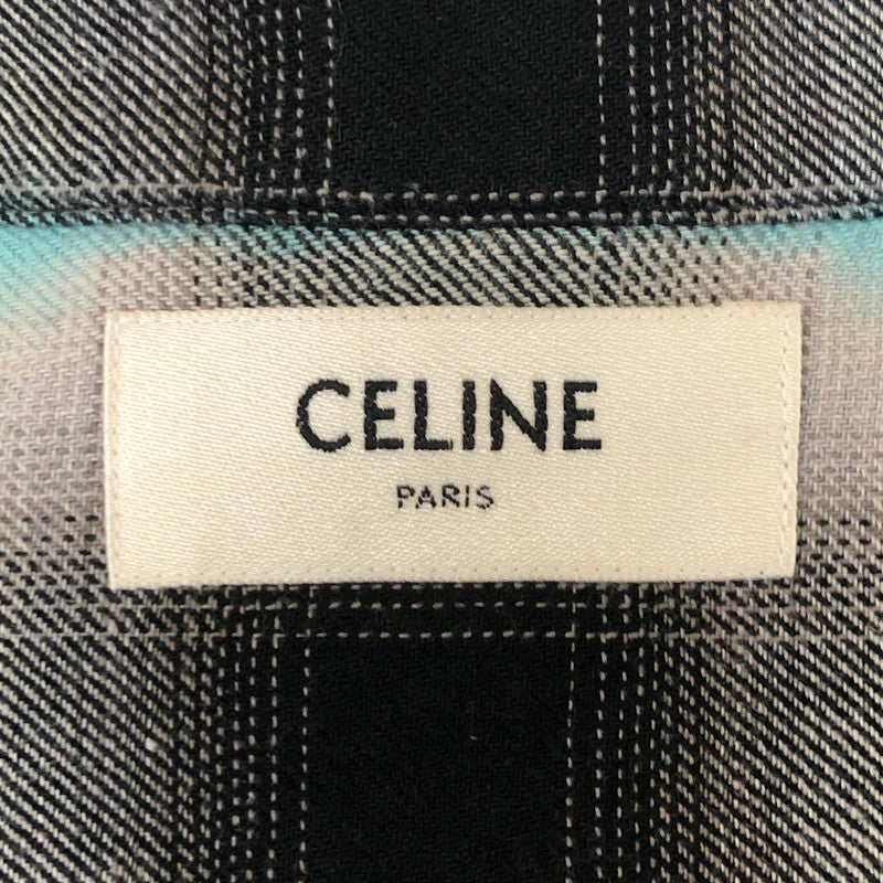 【中古品】【メンズ】 CELINE セリーヌ 23SS LOOSE TRAPPER CHECK SHIRT 2C574952T ルーズ トラッパー チェック シャツ 長袖 トップス 140-251112-ks-05-fuz サイズ：37 カラー：マルチカラー 万代Net店