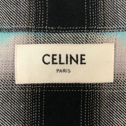 【中古品】【メンズ】 CELINE セリーヌ 23SS LOOSE TRAPPER CHECK SHIRT 2C574952T ルーズ トラッパー チェック シャツ 長袖 トップス 140-251112-ks-05-fuz サイズ：37 カラー：マルチカラー 万代Net店
