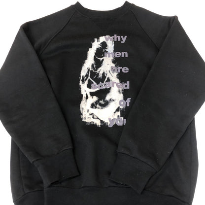 【中古品】【メンズ】 UNKNOWN WHY MEN ARE SCARED OF YOU PRINT SWEAT プリント スウェット 長袖 トップス トレーナー 147-251125-yo-17-tei サイズ：L カラー：ブラック 万代Net店