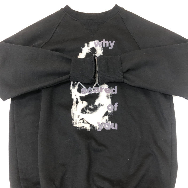 【中古品】【メンズ】 UNKNOWN WHY MEN ARE SCARED OF YOU PRINT SWEAT プリント スウェット 長袖 トップス トレーナー 147-251125-yo-17-tei サイズ：L カラー：ブラック 万代Net店