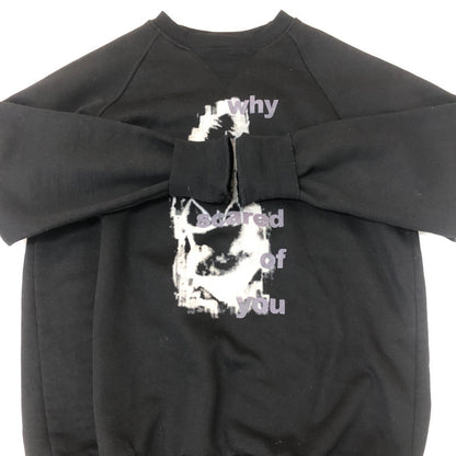 【中古品】【メンズ】 UNKNOWN WHY MEN ARE SCARED OF YOU PRINT SWEAT プリント スウェット 長袖 トップス トレーナー 147-251125-yo-17-tei サイズ：L カラー：ブラック 万代Net店