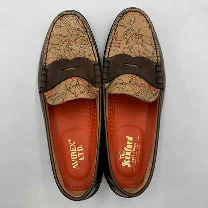 【中古品】【メンズ】 AVIREX アヴィレックス × KENFORD ケンフォード 別注 コラボ TANKSOLE LOAFERS ICON OF FLIGHT タンクソール ローファー アイコン オブ フライト 靴 164-251225-ko-17-tei サイズ：26.5cm カラー：ブラウン 万代Net店