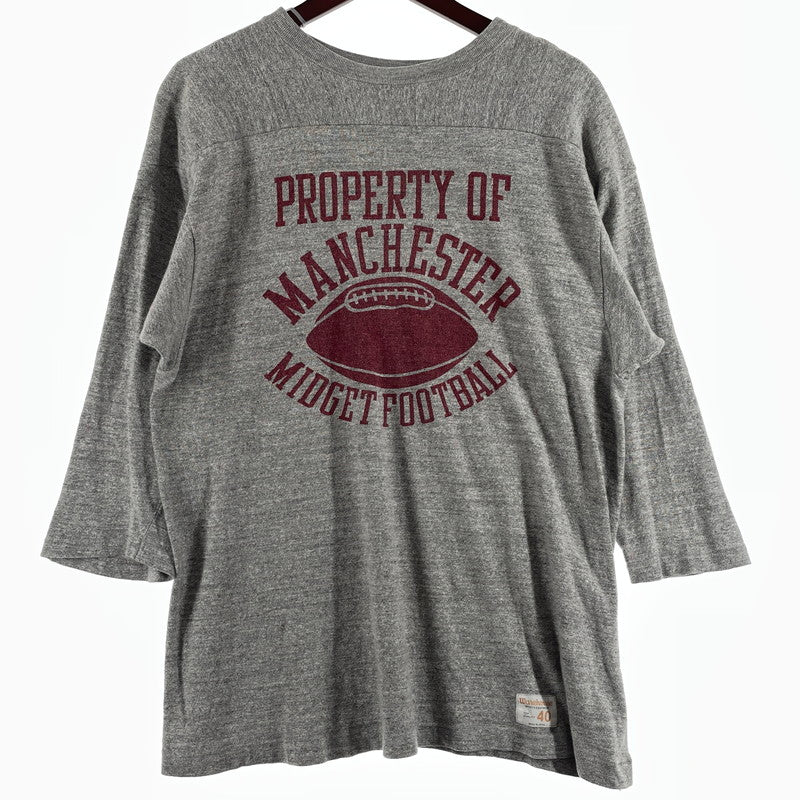 【中古品】【メンズ】 WAREHOUSE ウエアハウス FOOTBALL 34 TEE フットボール 34 Tシャツ 長袖 トップス 145-260807-sa-10-tei サイズ：40 カラー：グレー 万代Net店