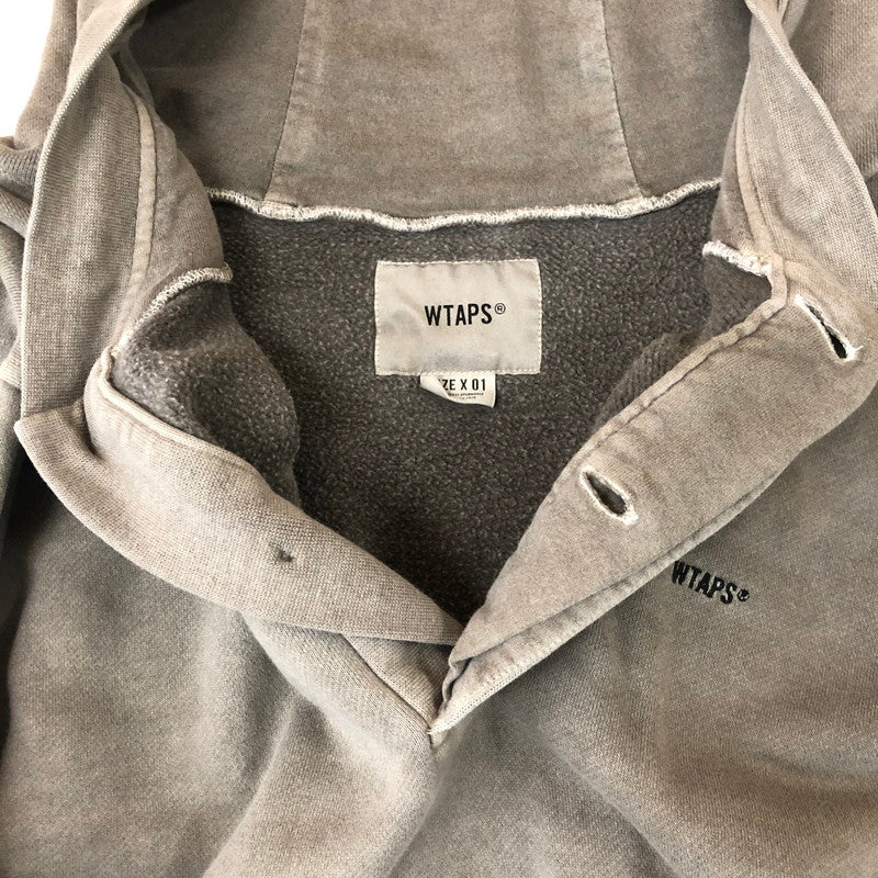 【中古品】【メンズ】 WTAPS ダブルタップス 20AW SIGN HOODED 202ATDT-CSM29 サイン フーデッド 長袖 トップス プルオーバーパーカー 142-251116-ks-10-tei サイズ：01 カラー：グレー 万代Net店