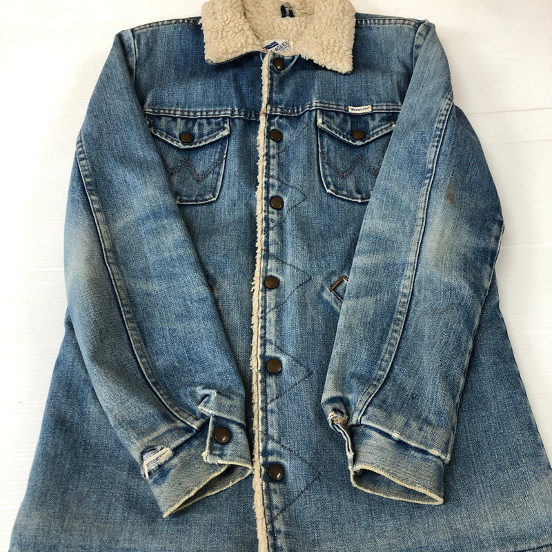 【現状渡し品】【メンズ】 Wrangler ラングラー 70～80's DENIM BOA LUNCH COAT VINTAGE 70～80年代 デニム ボア ランチ コート アウター ヴィンテージ 145-251118-ks-11-tei サイズ：不明 カラー：インディゴ 万代Net店