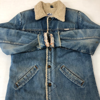 【現状渡し品】【メンズ】 Wrangler ラングラー 70～80's DENIM BOA LUNCH COAT VINTAGE 70～80年代 デニム ボア ランチ コート アウター ヴィンテージ 145-251118-ks-11-tei サイズ：不明 カラー：インディゴ 万代Net店