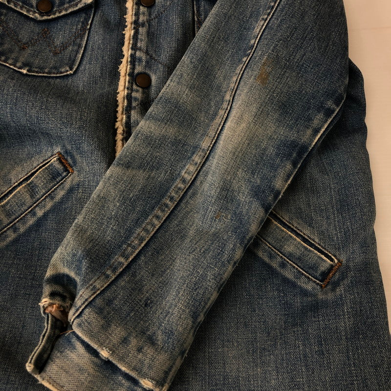 【現状渡し品】【メンズ】 Wrangler ラングラー 70～80's DENIM BOA LUNCH COAT VINTAGE 70～80年代 デニム ボア ランチ コート アウター ヴィンテージ 145-251118-ks-11-tei サイズ：不明 カラー：インディゴ 万代Net店