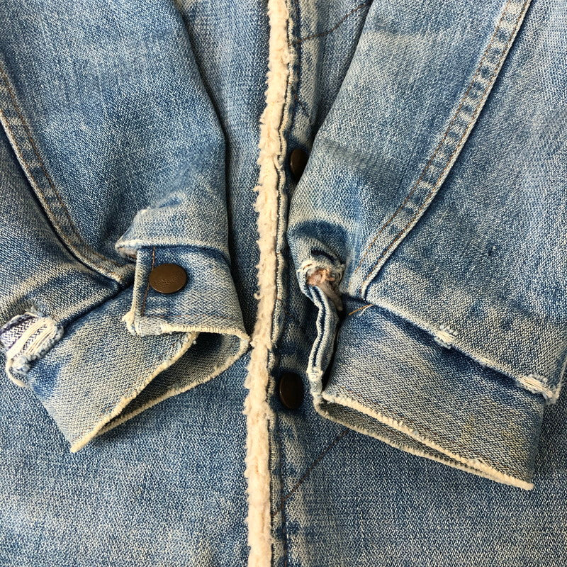【現状渡し品】【メンズ】 Wrangler ラングラー 70～80's DENIM BOA LUNCH COAT VINTAGE 70～80年代 デニム ボア ランチ コート アウター ヴィンテージ 145-251118-ks-11-tei サイズ：不明 カラー：インディゴ 万代Net店
