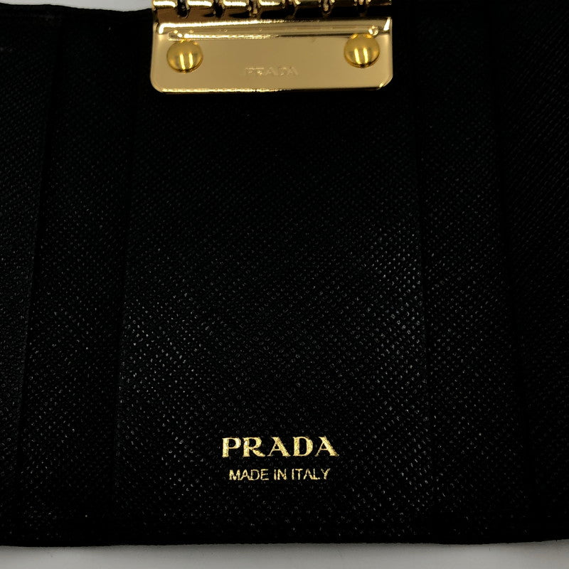 【中古品】【メンズ/レディース】 PRADA プラダ サフィアーノレザー 6連キーケース 1PG222 財布 キーケース 181-251123-yy-09-tei カラー：ブラック 万代Net店